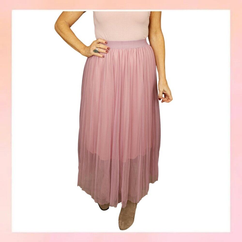 Taylor & Sage Blush pinkTulle Midi Skirt – NWT Size L